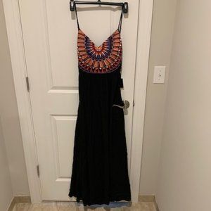 Black and Multicolor Maxi Dress